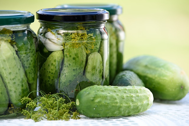 Pickled Cucumbers in a jar